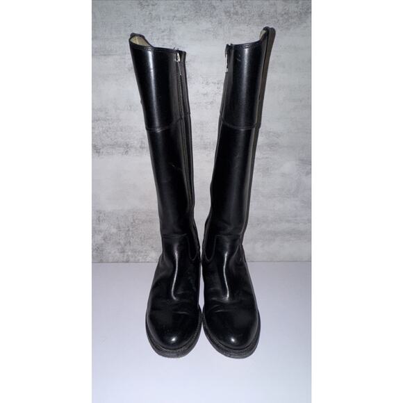 Frye 'Jayden Button' Tall Riding Boot Black Size 6.5 B $425 Leather Zip - Picture 2 of 8